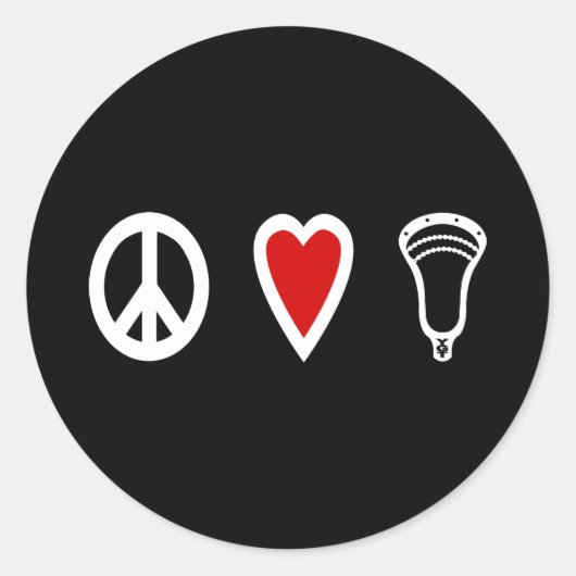 Lacrosse Design PeaceLoveLacrosse White Sticker (Voorkant)