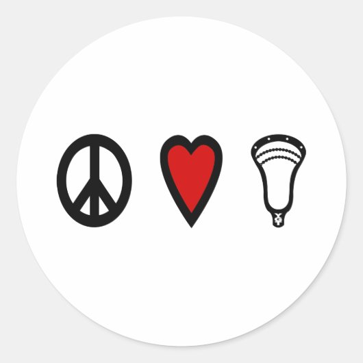 Lacrosse Design PeaceLoveLacrosse Zwart Sticker (Voorkant)