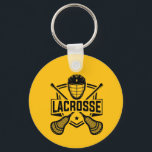 Lacrosse Design  Sleutelhanger<br><div class="desc">Lacrosse Design Keychain with customizable text and background color.</div>