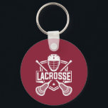 Lacrosse Design  Sleutelhanger<br><div class="desc">Lacrosse Design Keychain with customizable text and background color.</div>