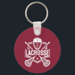 Lacrosse Design  Sleutelhanger<br><div class="desc">Lacrosse Design Keychain with customizable text and background color.</div>