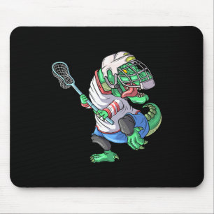 Lacrosse Dinosaur T Rex met Lacrosse Stick Funny Muismat