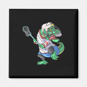 Lacrosse Dinosaur T Rex Met Lacrosse Stick Grappig Magneet