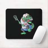 Lacrosse Dinosaur T Rex Met Lacrosse Stick Grappig Muismat (Met muis)