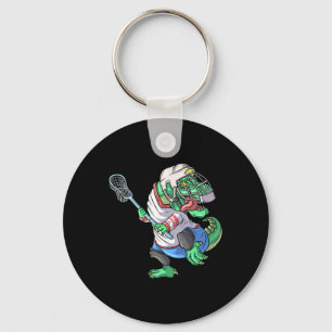 Lacrosse Dinosaur T Rex Met Lacrosse Stick Grappig Sleutelhanger