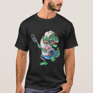 Lacrosse Dinosaur T Rex Met Lacrosse Stok Grappig  T-shirt