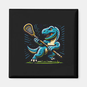 Lacrosse Dinosaur Trendy Sport Retro Grappig Voor  Magneet