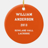 Lacrosse Doelman Keramisch Ornament (Achterkant)