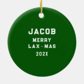 Lacrosse Doelman Kerst Collectie Keramisch Ornament (Achterkant)