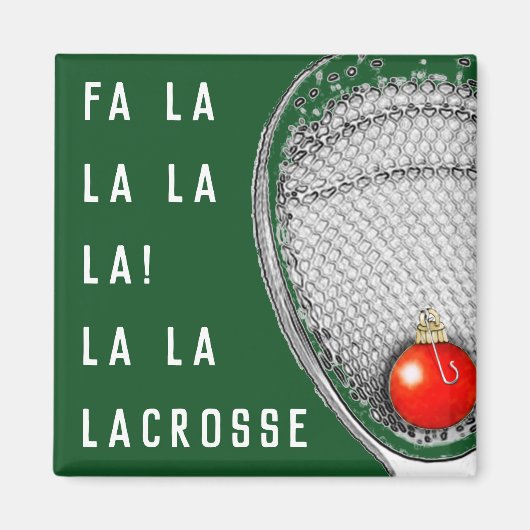 Lacrosse doelman kerstcadeau magneet (Voorkant)