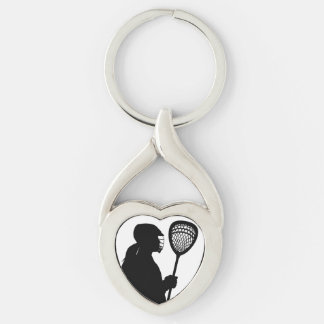Lacrosse Doelman Silhouet Hart Sleutelhanger