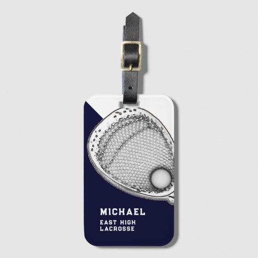 Lacrosse Doelman Uitrusting Bagagelabel (Voorkant (verticaal))