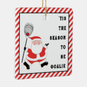 Lacrosse Doelman Vakantie Geschenk Keramische Vers Keramisch Ornament (Rechts)