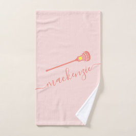 Lacrosse Douane Naam Roze Sport Handdoek