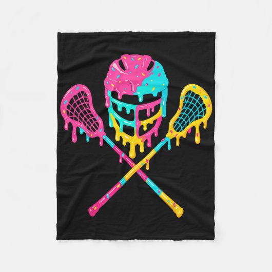 Lacrosse Drip Lax Helm Ice Cream Sticks Fleece Deken (Voorkant)
