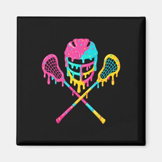 Lacrosse Drip Lax Helm Ice Cream Sticks Magneet (Voorkant)