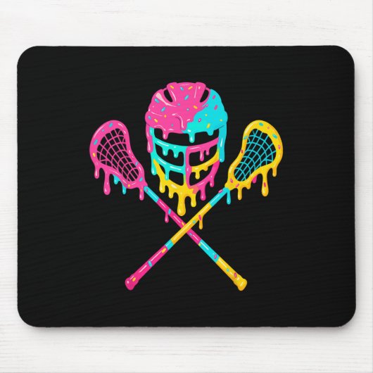 Lacrosse Drip Lax Helm Ice Cream Sticks Muismat (Voorkant)