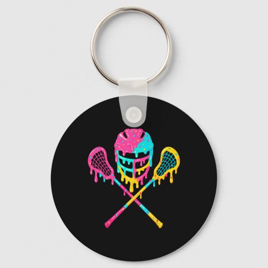 Lacrosse Drip Lax Helm Ice Cream Sticks Sleutelhanger (Voorkant)
