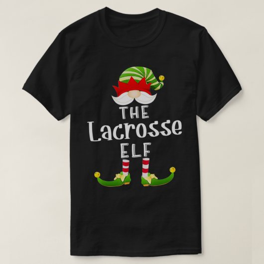 Lacrosse Elf Group Kerstmis Funny Pajama Partij T-shirt (Design voorkant)