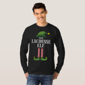 Lacrosse Elf Matching Family-kerstfeest T-shirt (Voorkant volledig)