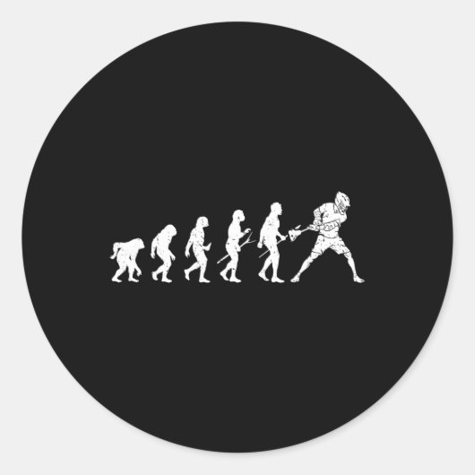 Lacrosse Evolution - Lacrosse spelerevolutie Ronde Sticker (Voorkant)