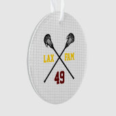 Lacrosse Family Sticks Netto Speler Nummer Foto Ornament (voorkant)