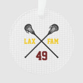 Lacrosse Family Sticks Netto Speler Nummer Foto Ornament (voorkant)