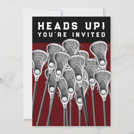 Lacrosse Feest Uitnodigingen (Voorkant)