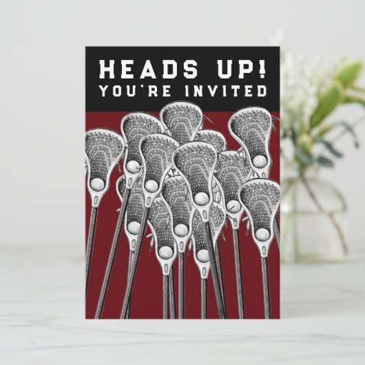 Lacrosse Feest Uitnodigingen (Staand voorkant)