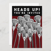 Lacrosse Feest Uitnodigingen (Voorkant / Achterkant)