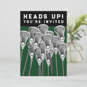 Lacrosse Feest Uitnodigingen (Staand voorkant)