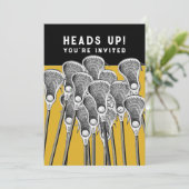 Lacrosse Feest Uitnodigingen (Staand voorkant)