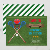 Lacrosse feestthema kaart (Voorkant / Achterkant)