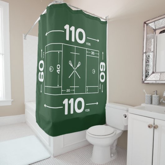 Lacrosse Field Design Shower Curtain Douchegordijn (In situ)