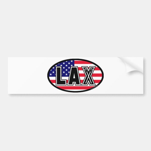 Lacrosse Flag America Bumpersticker (Voorkant)