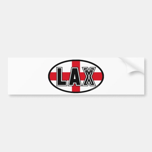 Lacrosse Flag England Bumpersticker (Voorkant)