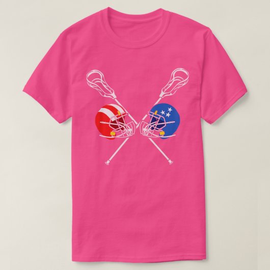 Lacrosse Flag Helmet Sticks 4 juli T-shirt (Design voorkant)