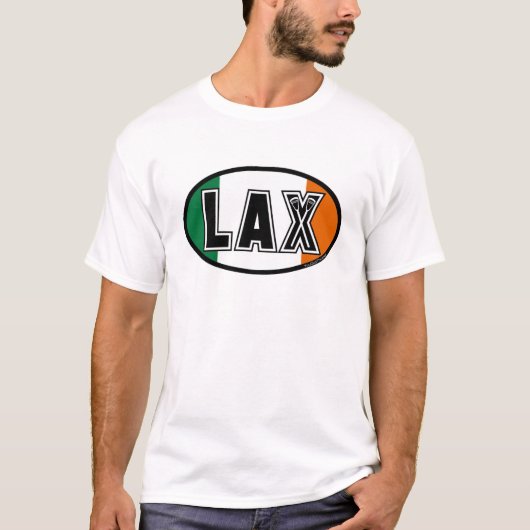 Lacrosse Flag Ireland Oval T-Shirt (Voorkant)