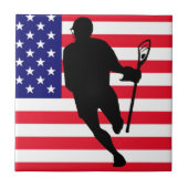 Lacrosse Flag IRock Amerika Tegeltje (Voorkant)