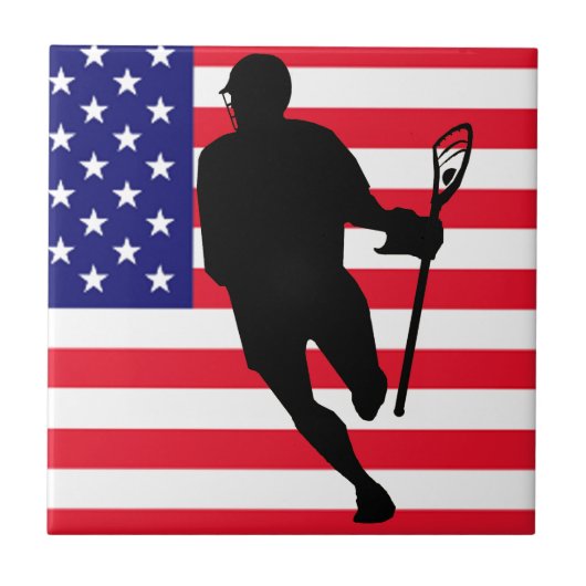Lacrosse Flag IRock Amerika Tegeltje (Voorkant)