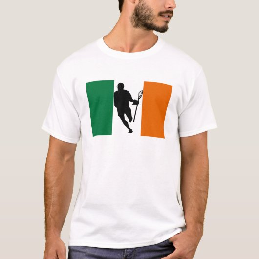 Lacrosse Flag IRock Ierland T-Shirt (Voorkant)
