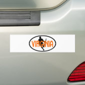 Lacrosse Flag IRock Virginia Oval Bumpersticker (Op auto)