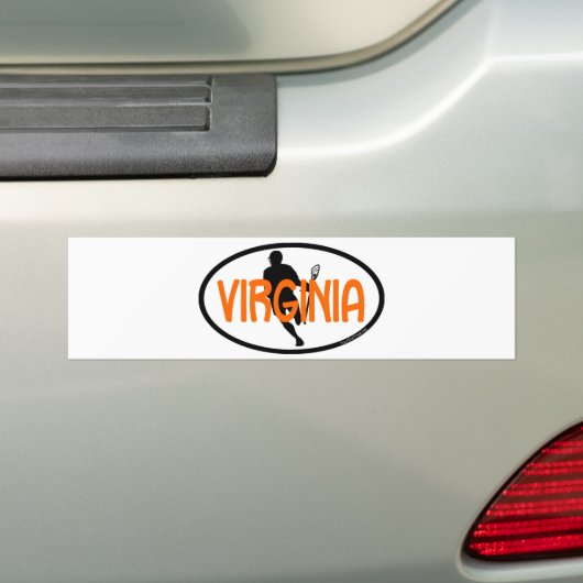 Lacrosse Flag IRock Virginia Oval Bumpersticker (Op auto)