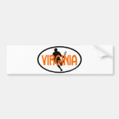 Lacrosse Flag IRock Virginia Oval Bumpersticker (Voorkant)