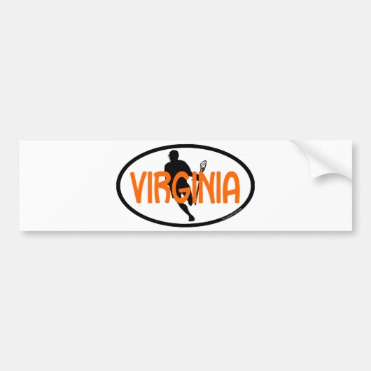 Lacrosse Flag IRock Virginia Oval Bumpersticker (Voorkant)