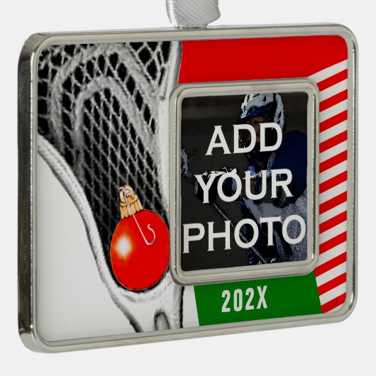 Lacrosse Foto 2025 Verzilverd Omlijst Ornament (Rechts)