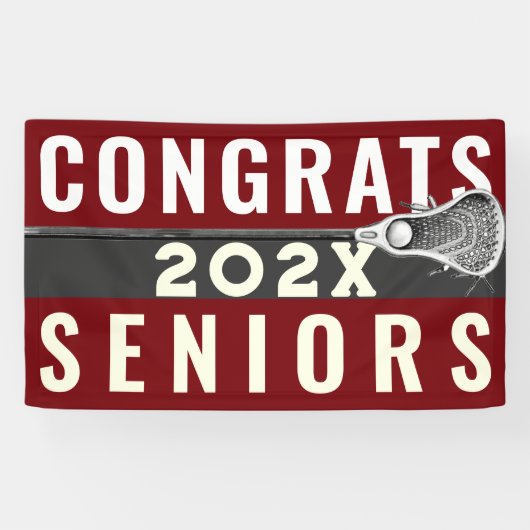 Lacrosse gefeliciteerd seniors spandoek (Horizontaal)
