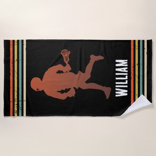 lacrosse gepersonaliseerd strandlaken (Voorkant)