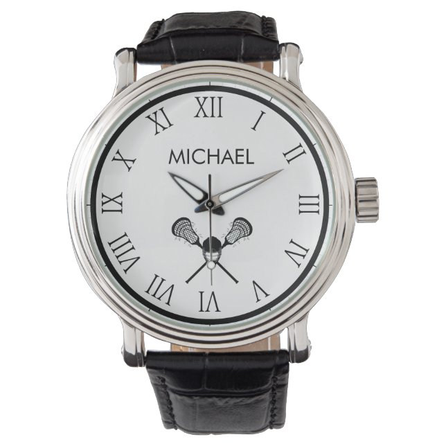  Lacrosse gepersonaliseerde naam Horloge (Voorkant)