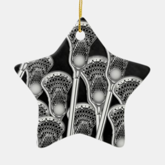 Lacrosse Geschenk Team Oranje Keramisch Ornament (Voorkant)